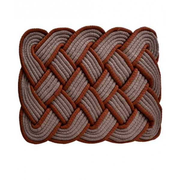 Chocolate And Almond Polyester Door Mat Rope